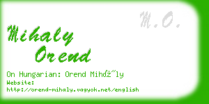 mihaly orend business card